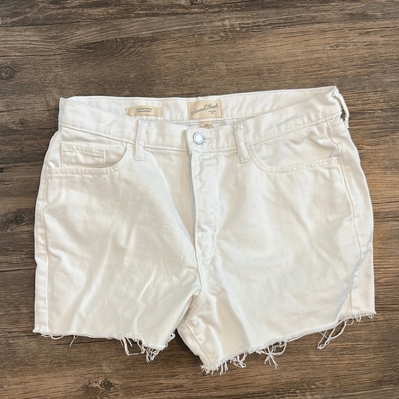 Women's White Denim Shorts - Picture 1 of 4